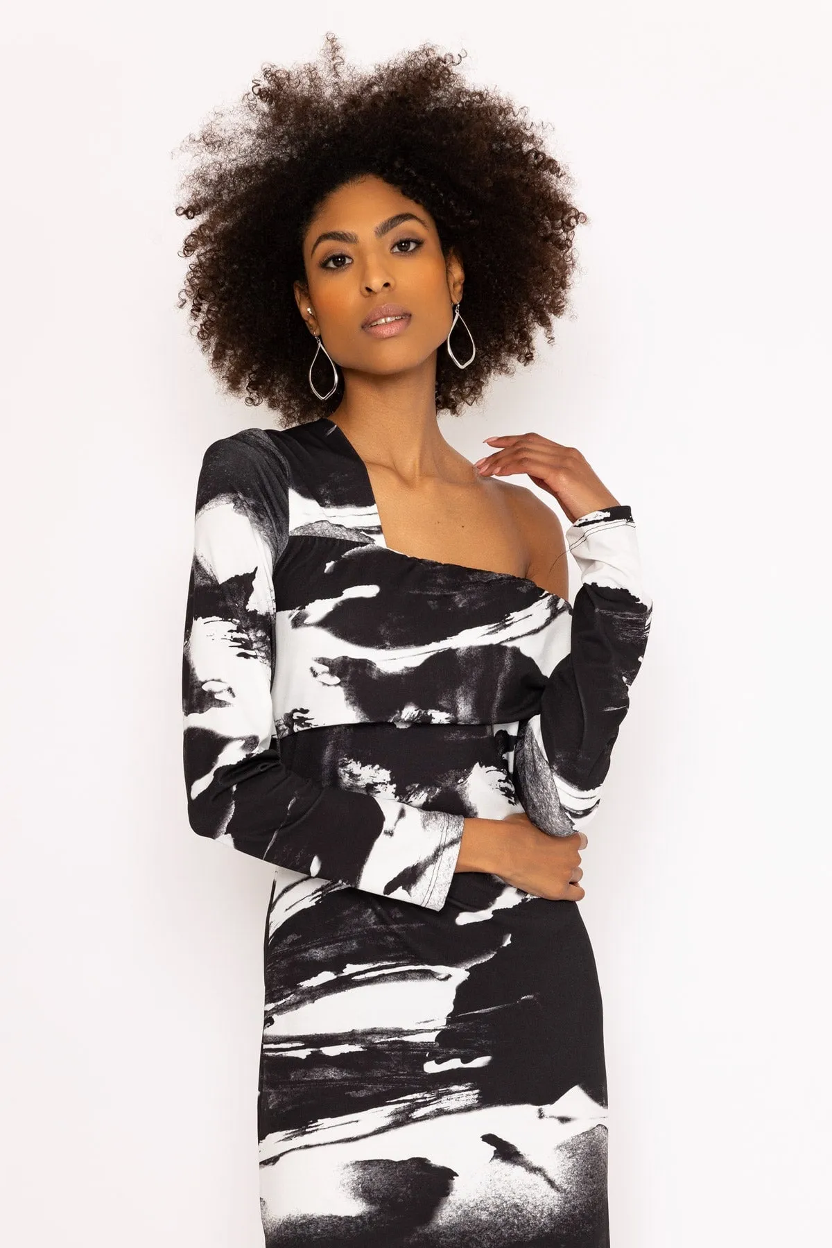 Black & White Print Savannah Midi Dress