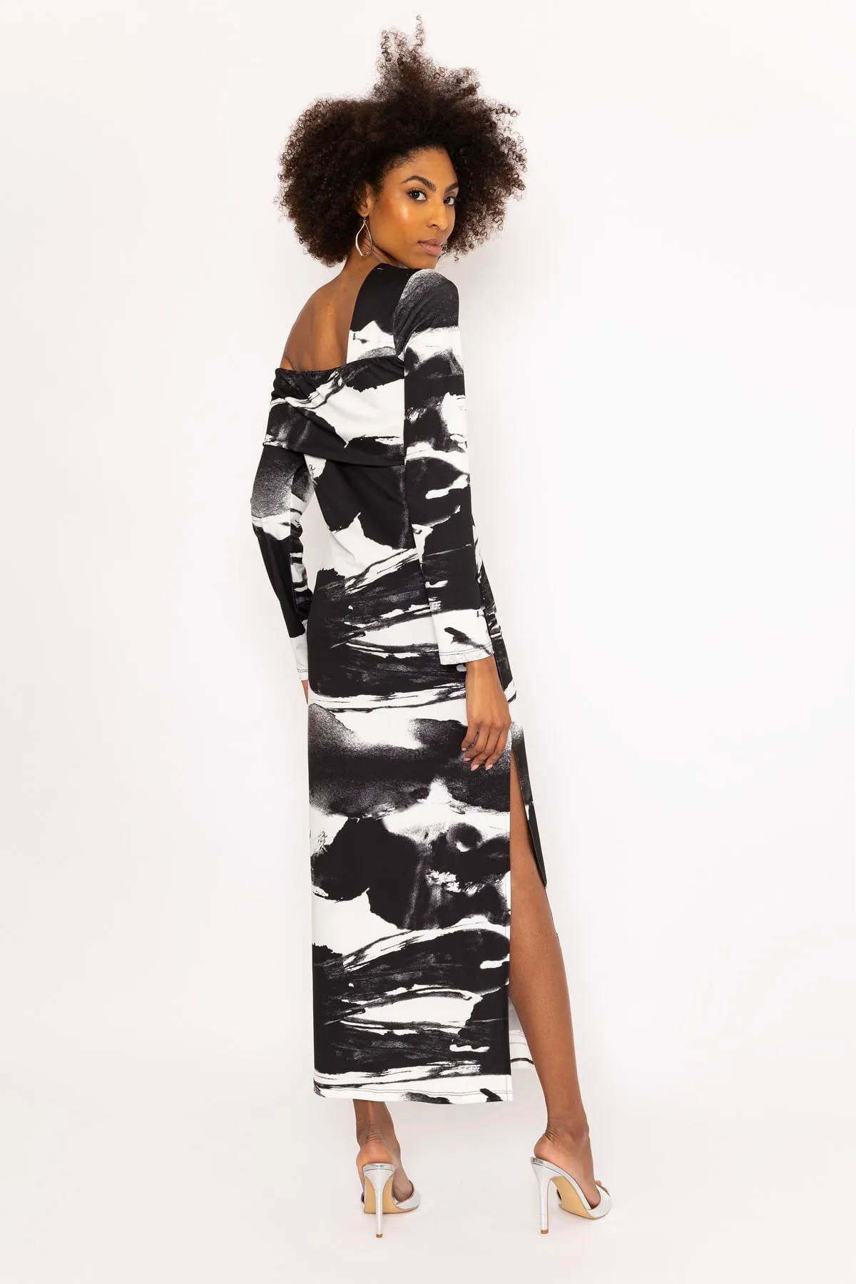 Black & White Print Savannah Midi Dress