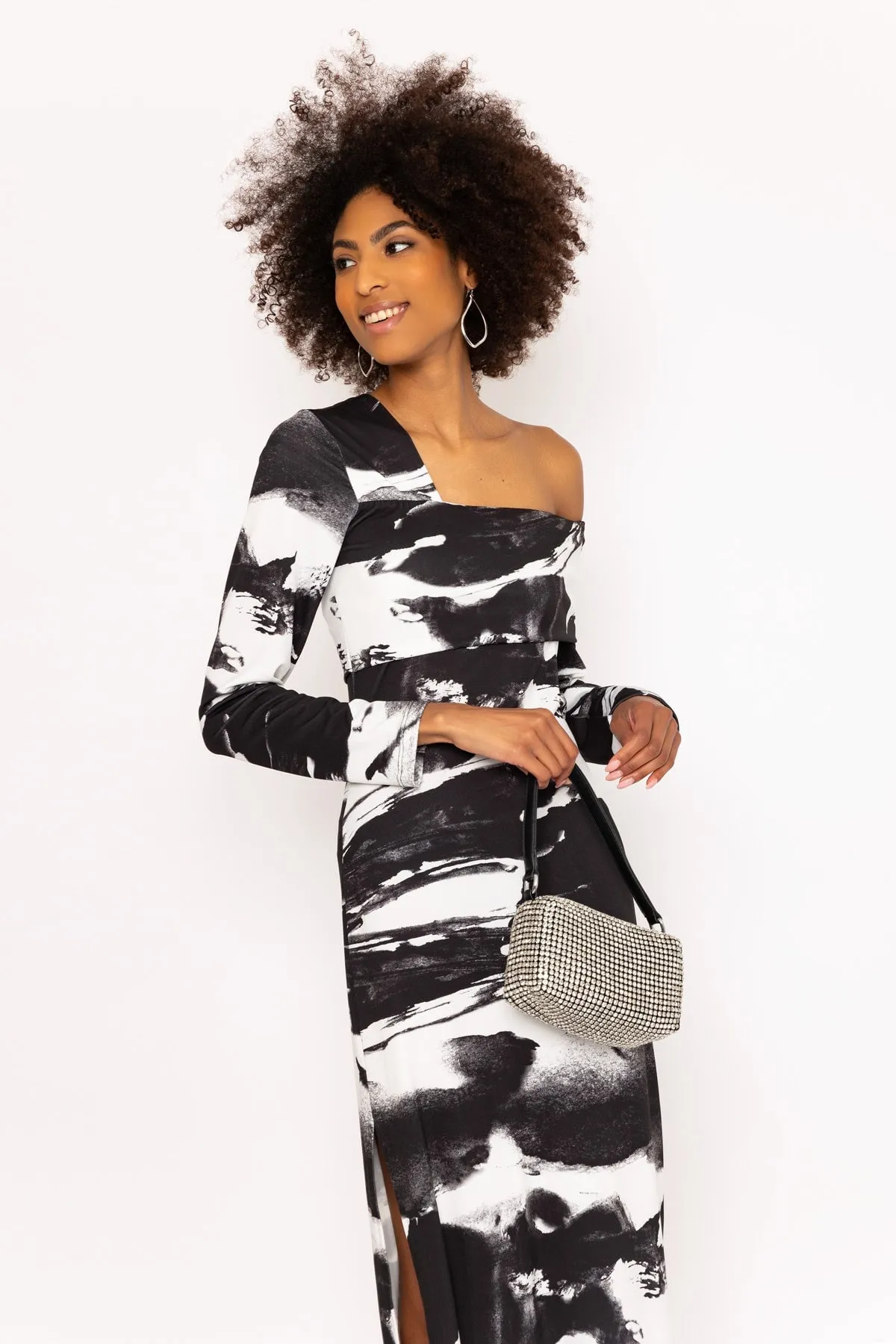 Black & White Print Savannah Midi Dress