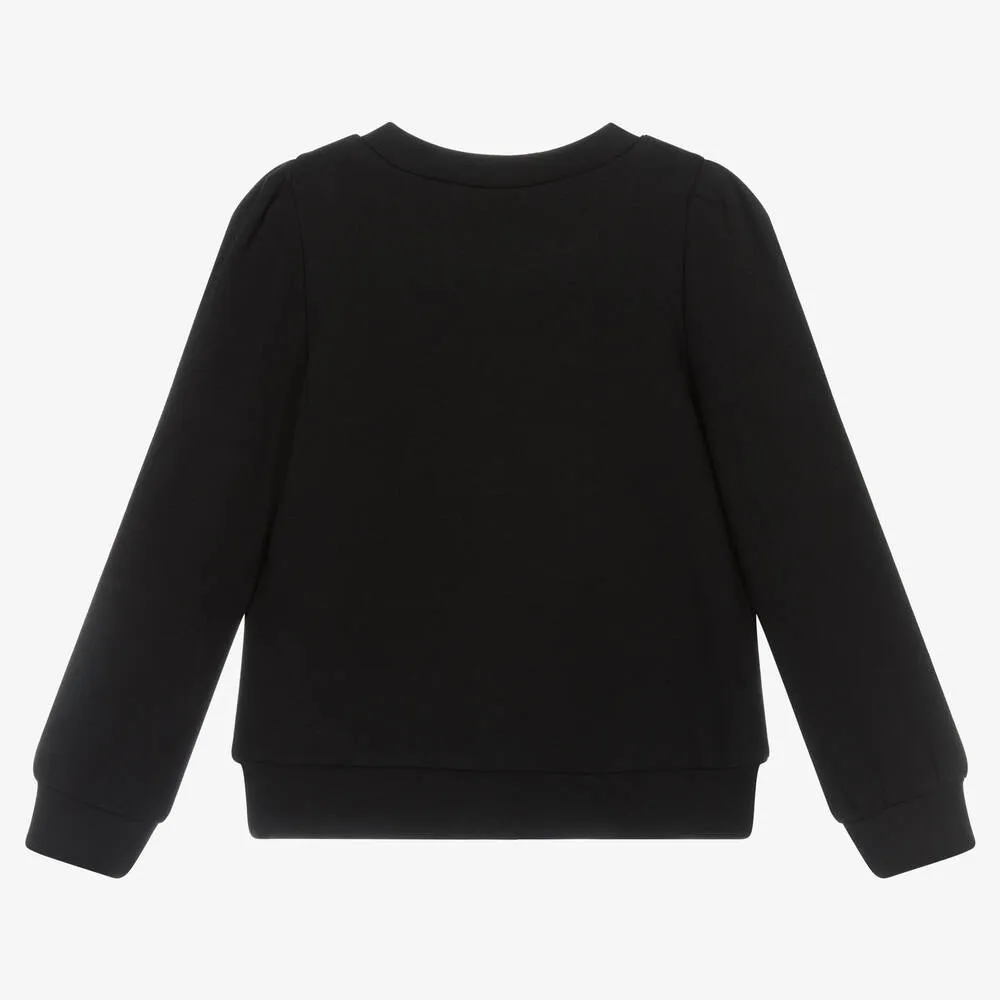 Black Appliqué Sweatshirt