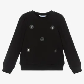 Black Appliqué Sweatshirt