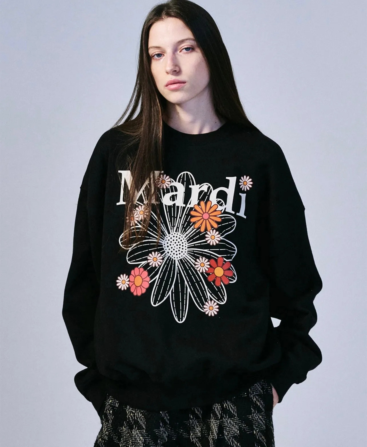 Black Cream Floral Sweatshirt