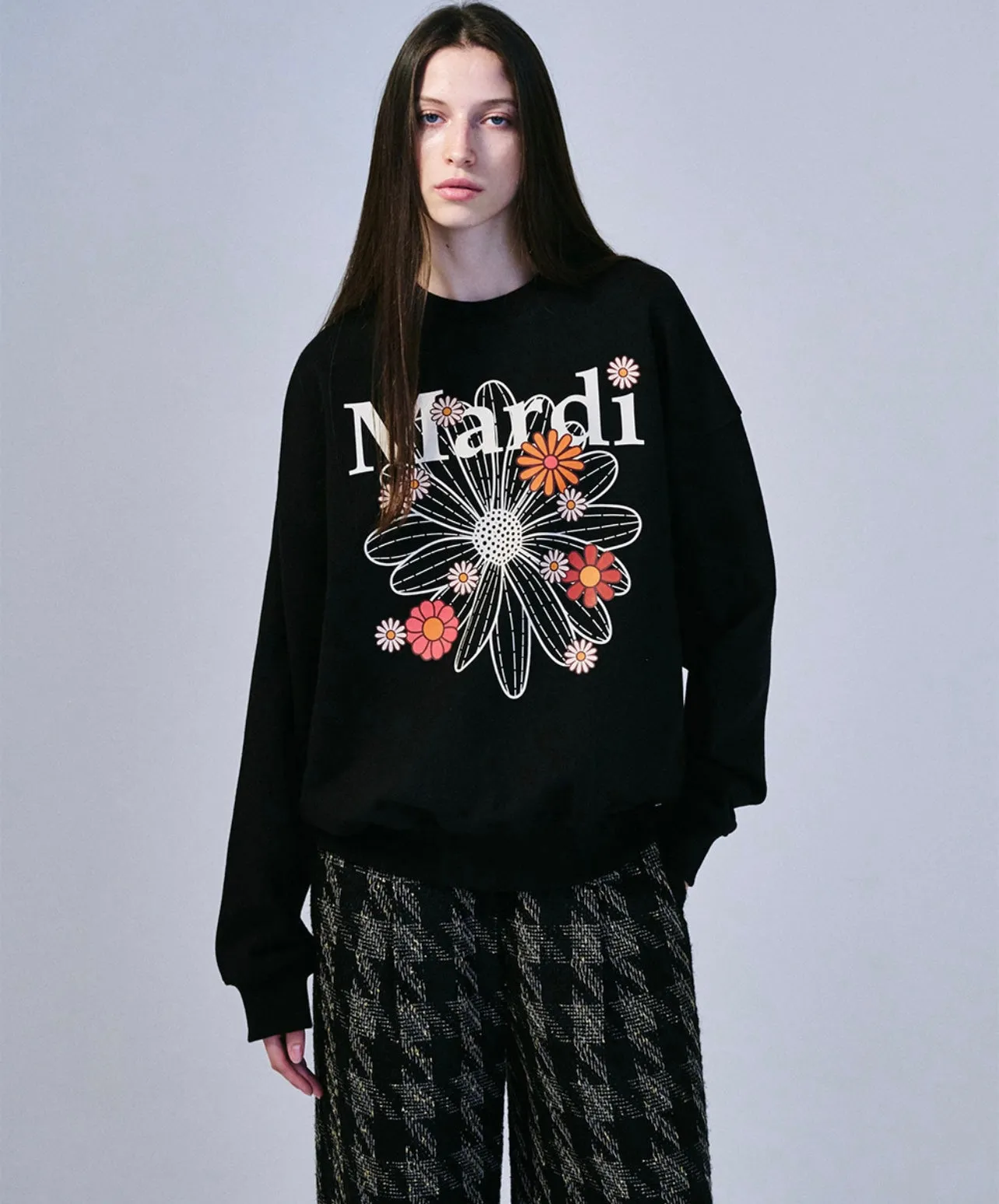 Black Cream Floral Sweatshirt