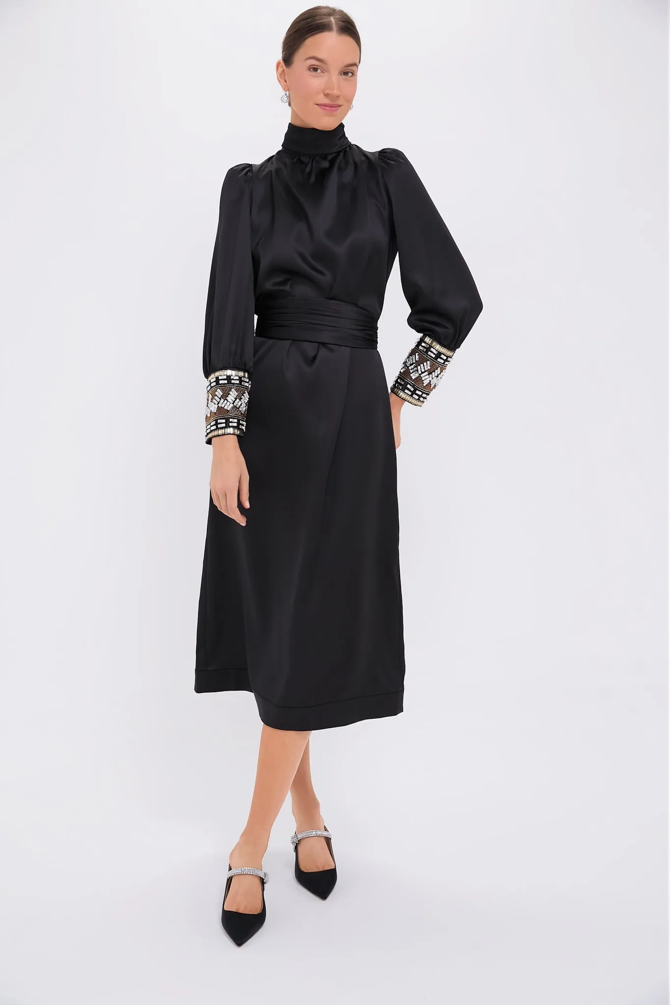 Black Embellished Faven Dress