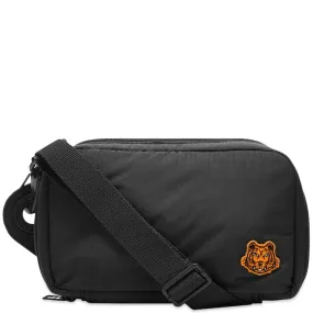 Black Kenzo Shoulder Bag with Tiger Crest Design