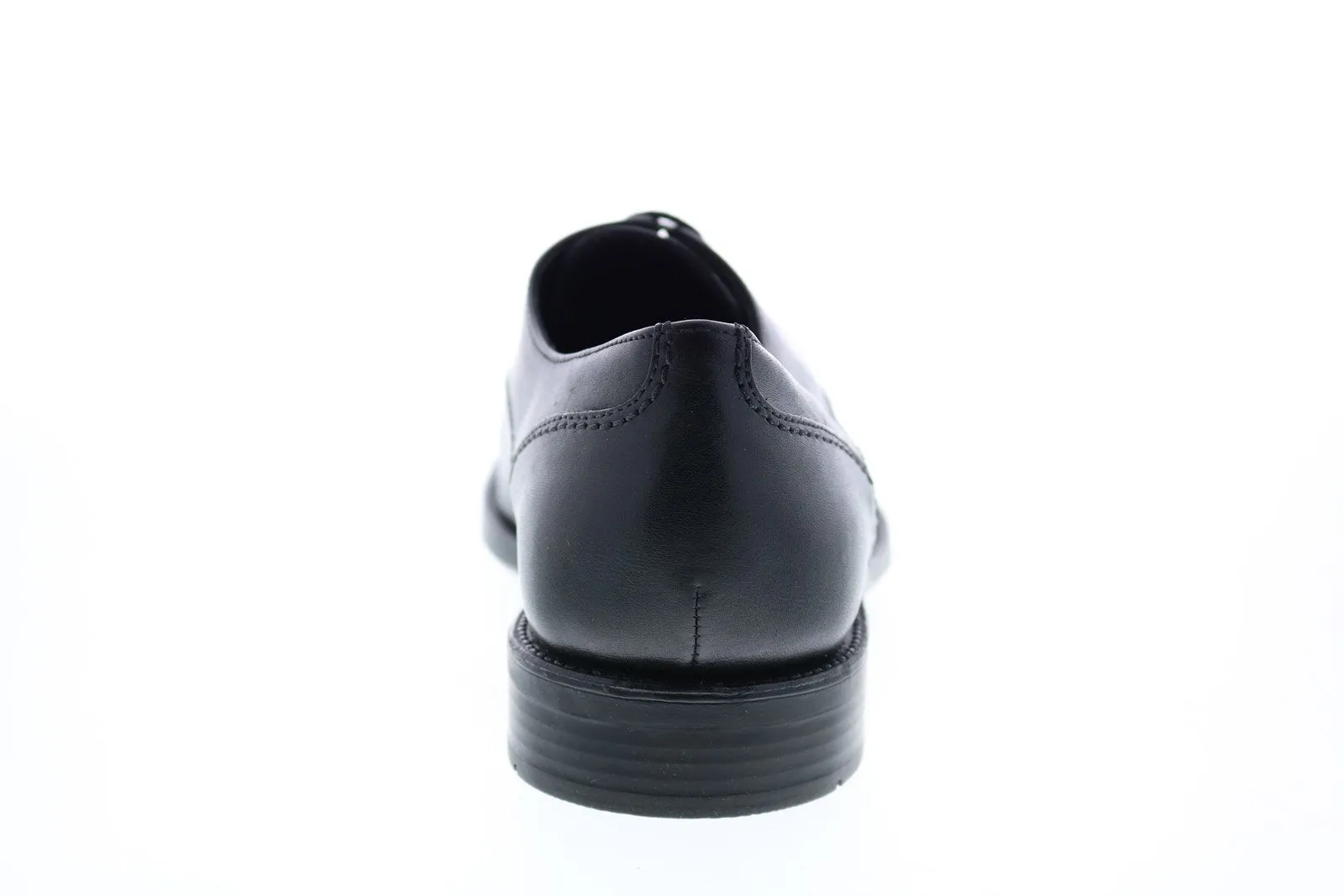 Black Leather Men's Oxfords with Cap Toe & Laces