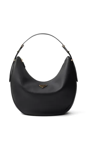 Black Leather Shoulder Bag - Large Size by Arqué