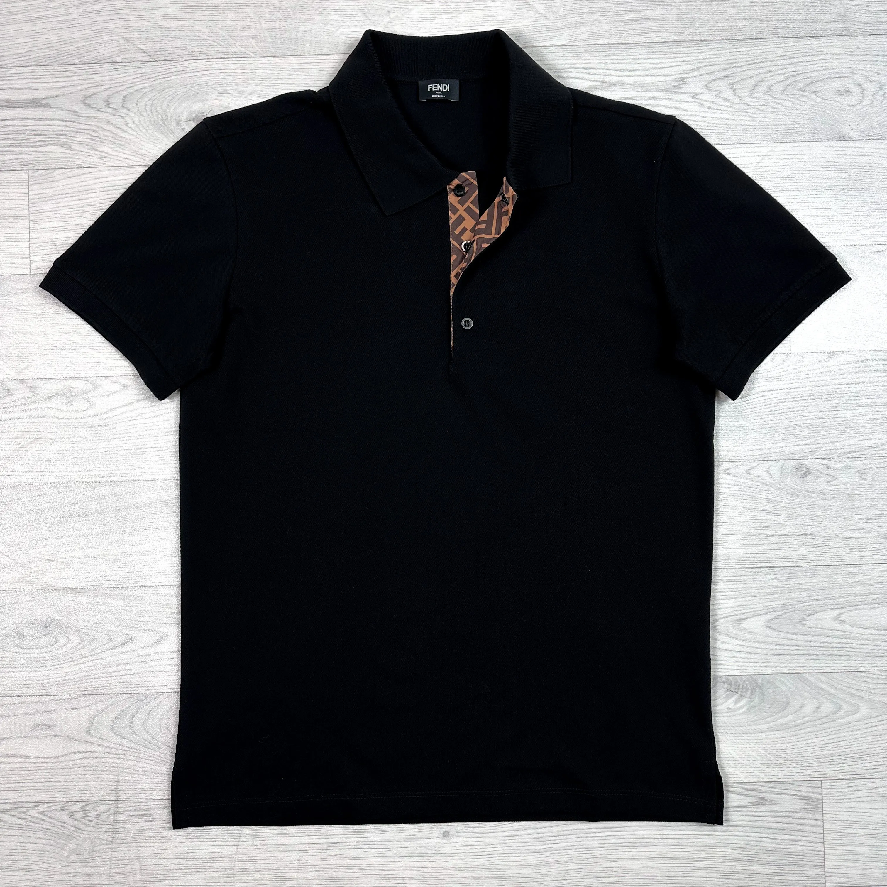 Black piqué polo shirt