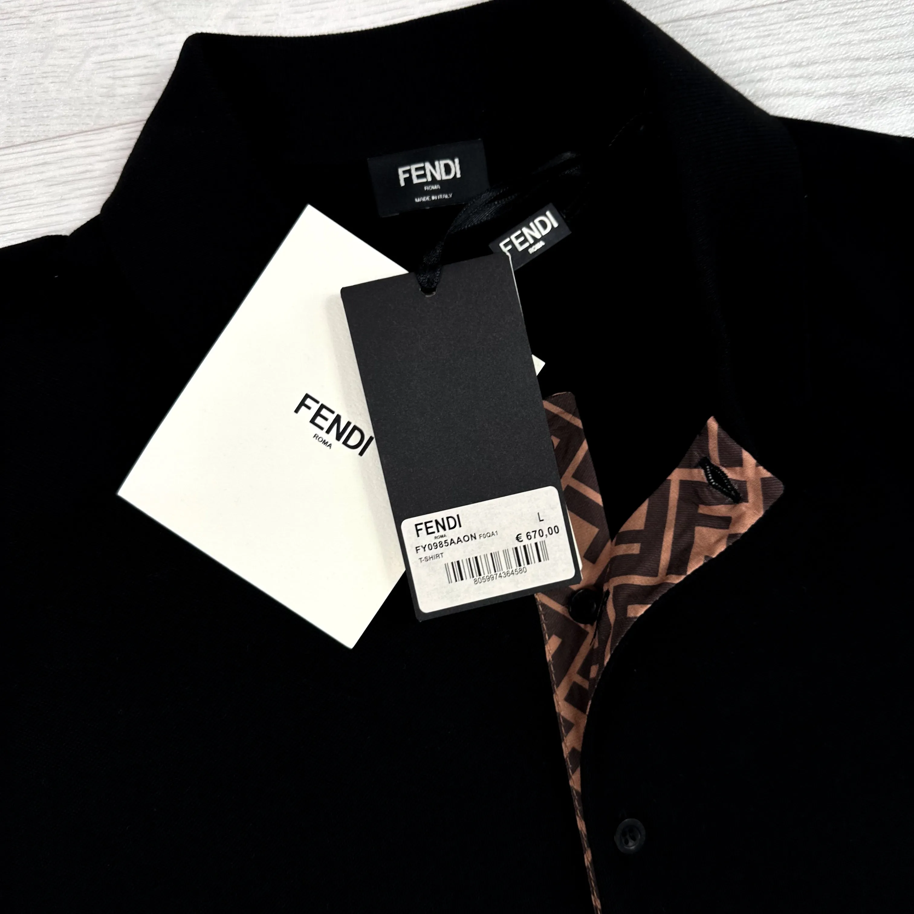 Black piqué polo shirt