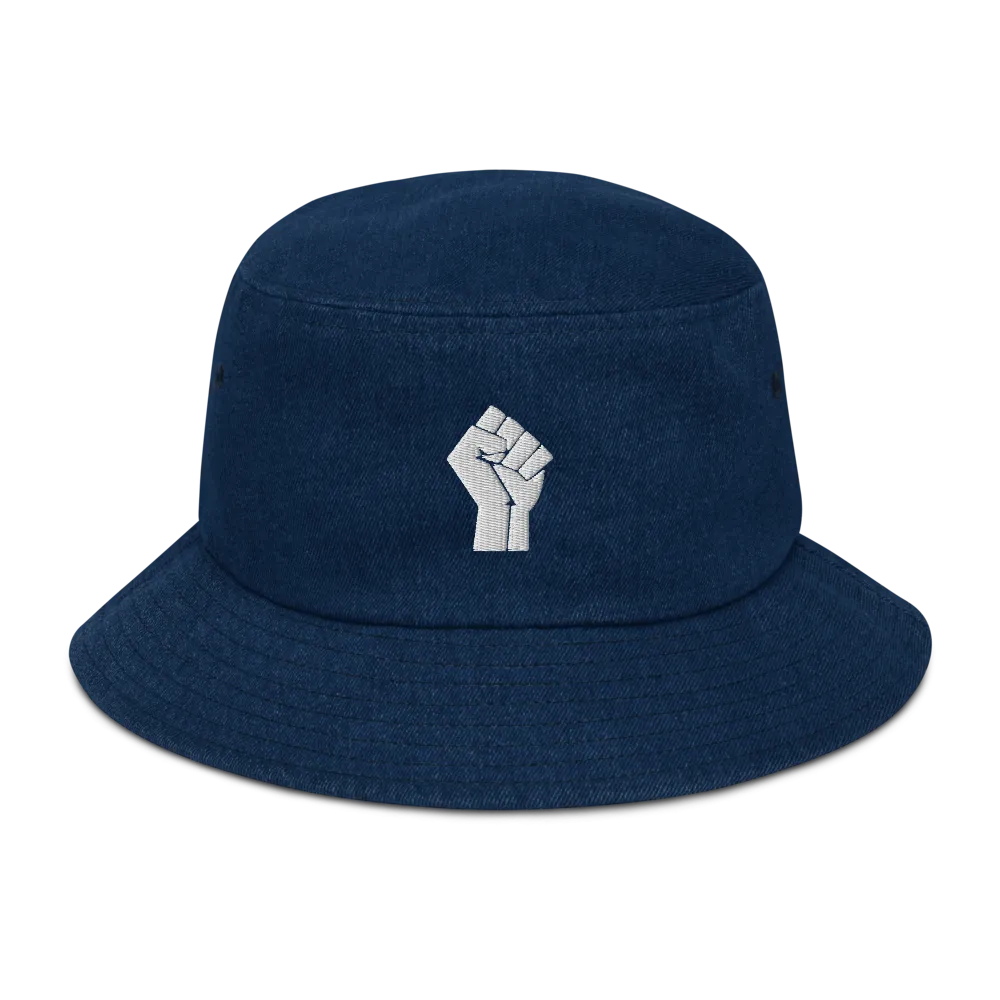 Black Power Denim Bucket Hat