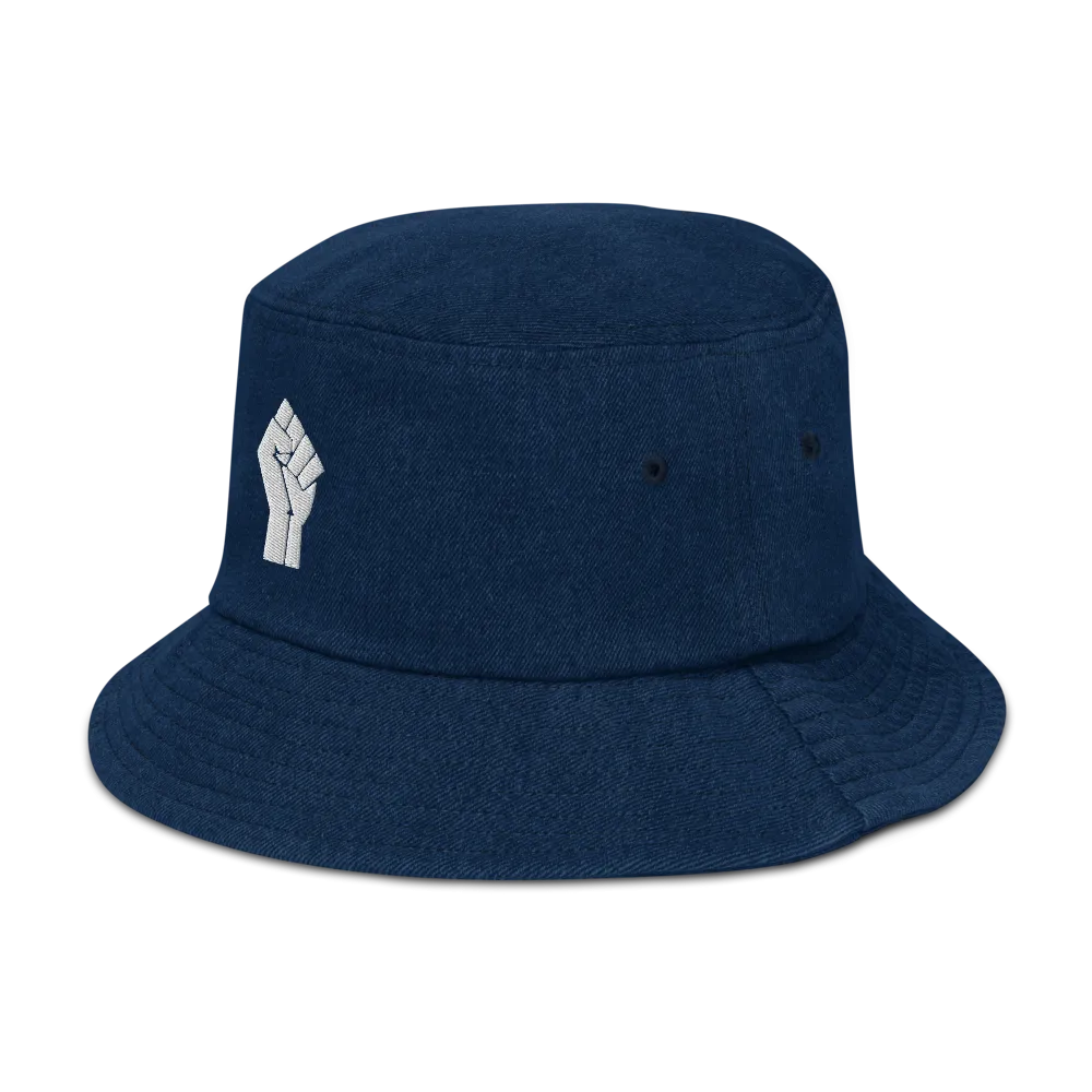 Black Power Denim Bucket Hat