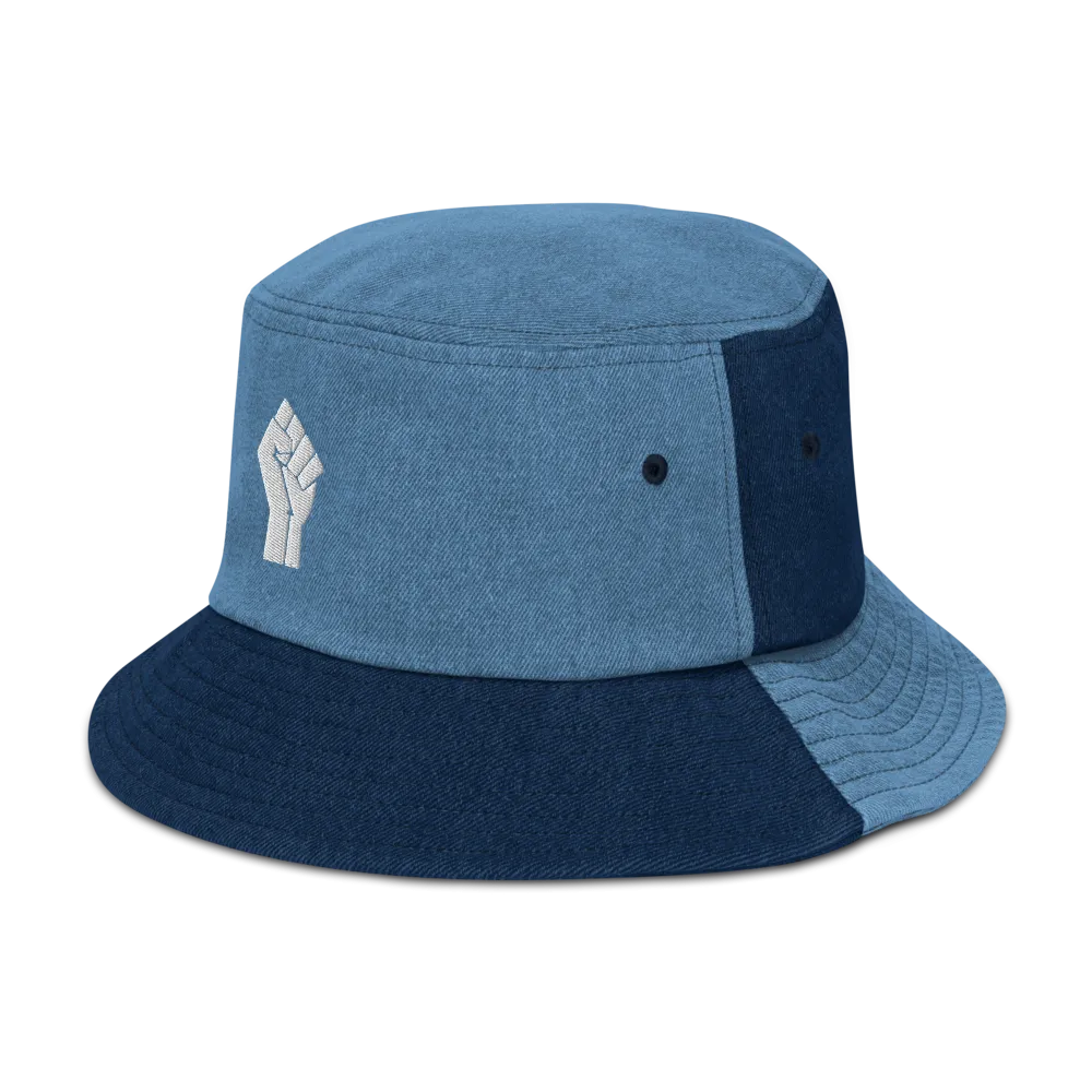 Black Power Denim Bucket Hat