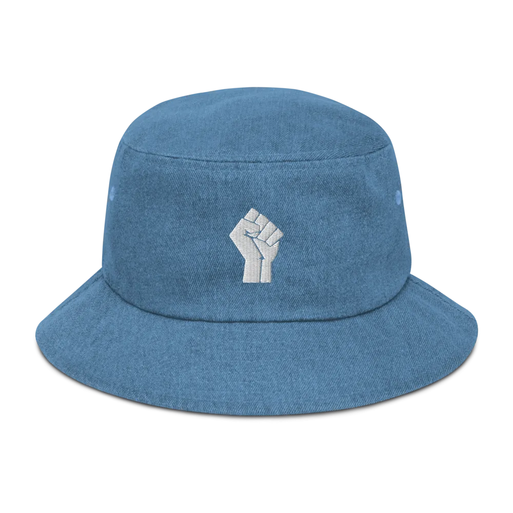 Black Power Denim Bucket Hat