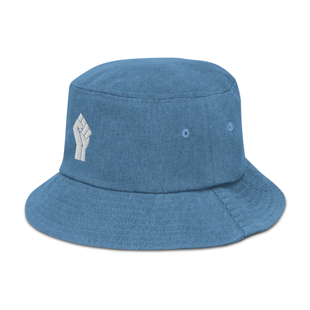 Black Power Denim Bucket Hat