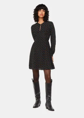 Black Scattered Hearts Flippy Dress