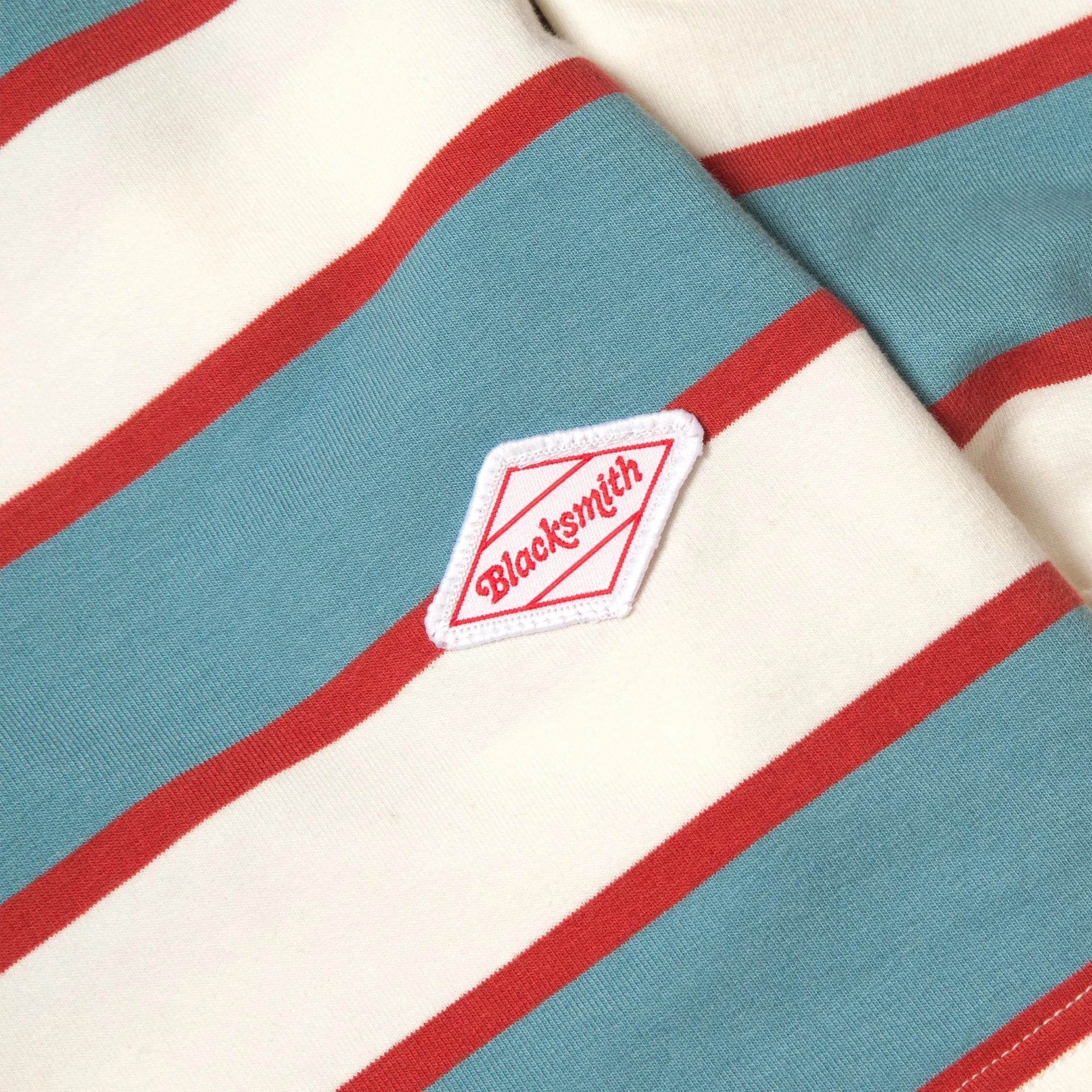 Blacksmith - Striped Long Sleeve Polo - White