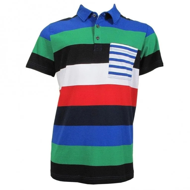 Block Stripe Polo Shirt