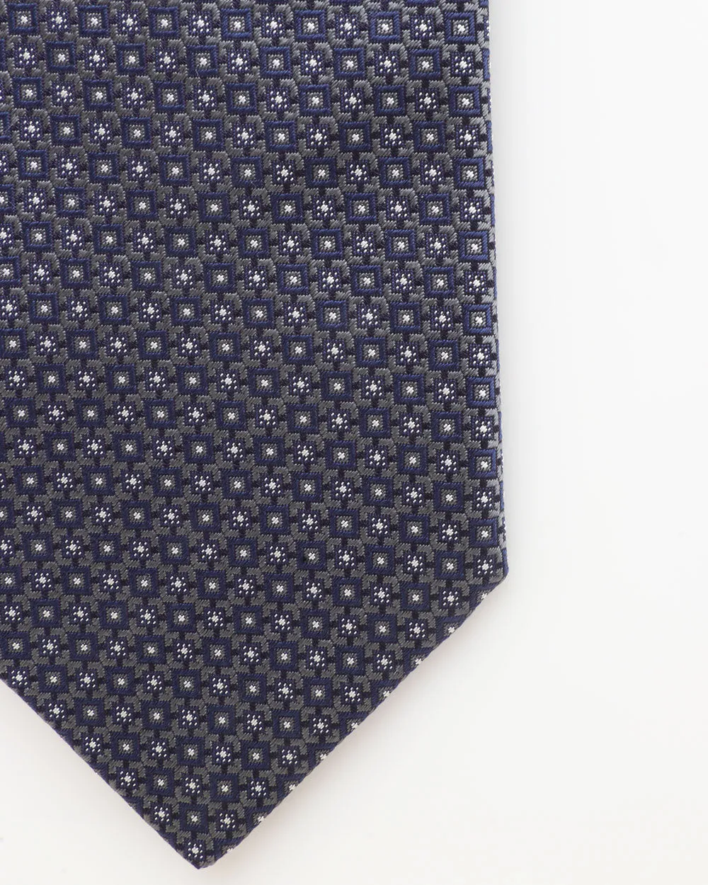 Blue and Grey Micro Knit Silk Tie