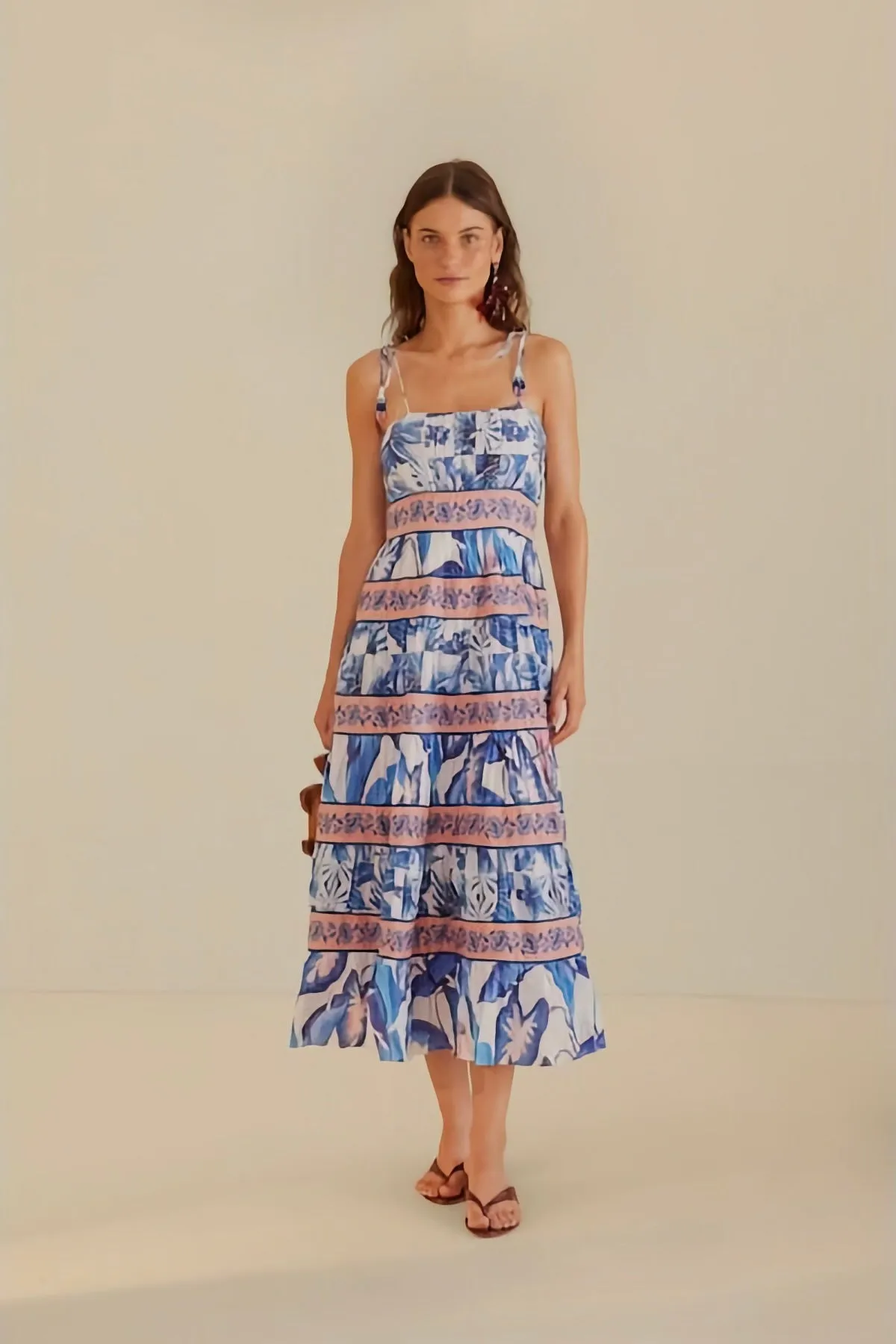 BLUE FOLIAGE MIDI DRESS