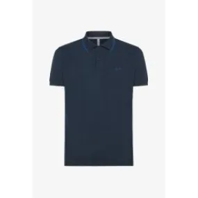 Blue men's polo-shirt.