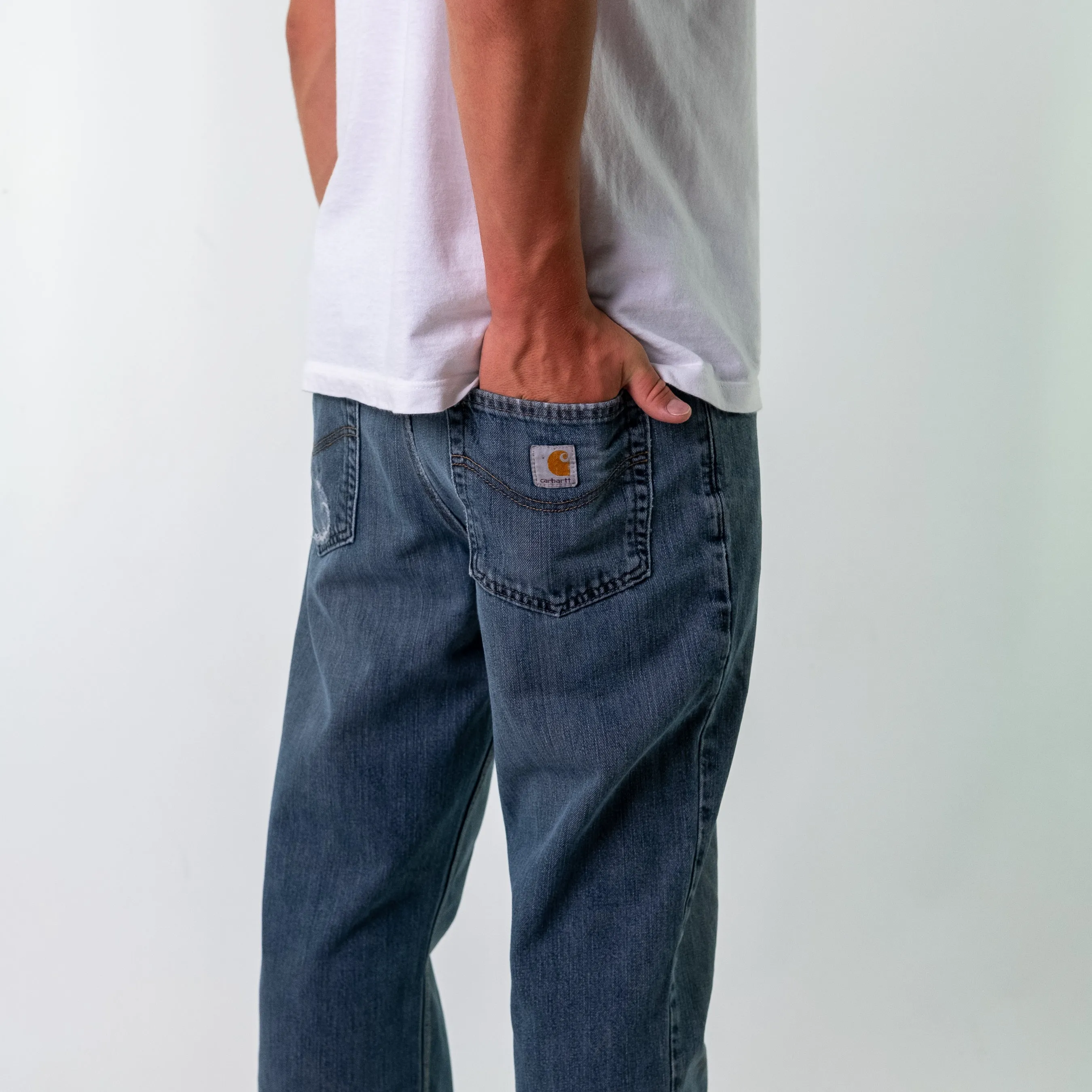 Blue y2ks Carhartt Denim Jeans Baggy Pants (34x30)