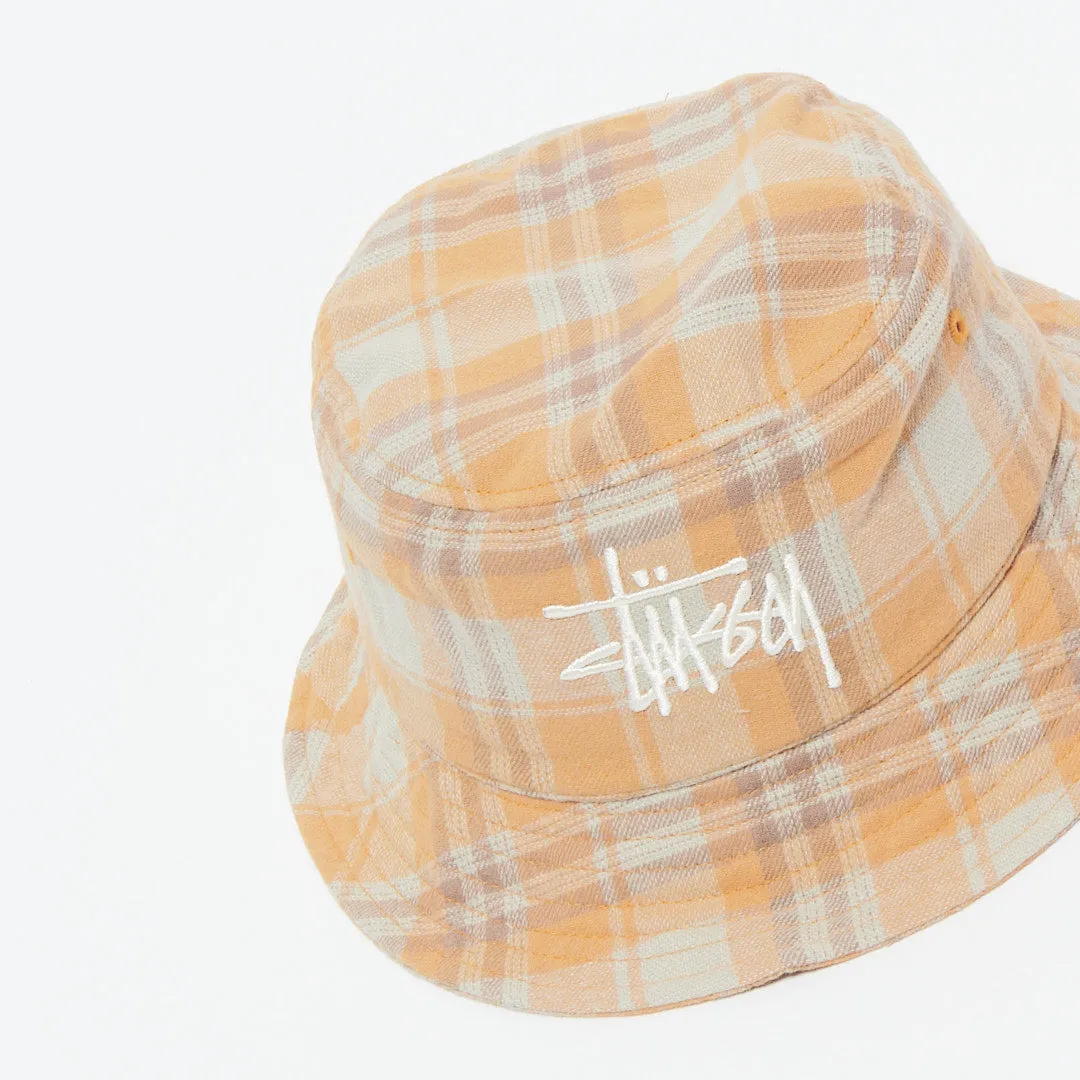 Bob Stüssy - Earth Plaid Basic Bucket Hat (Mustard)