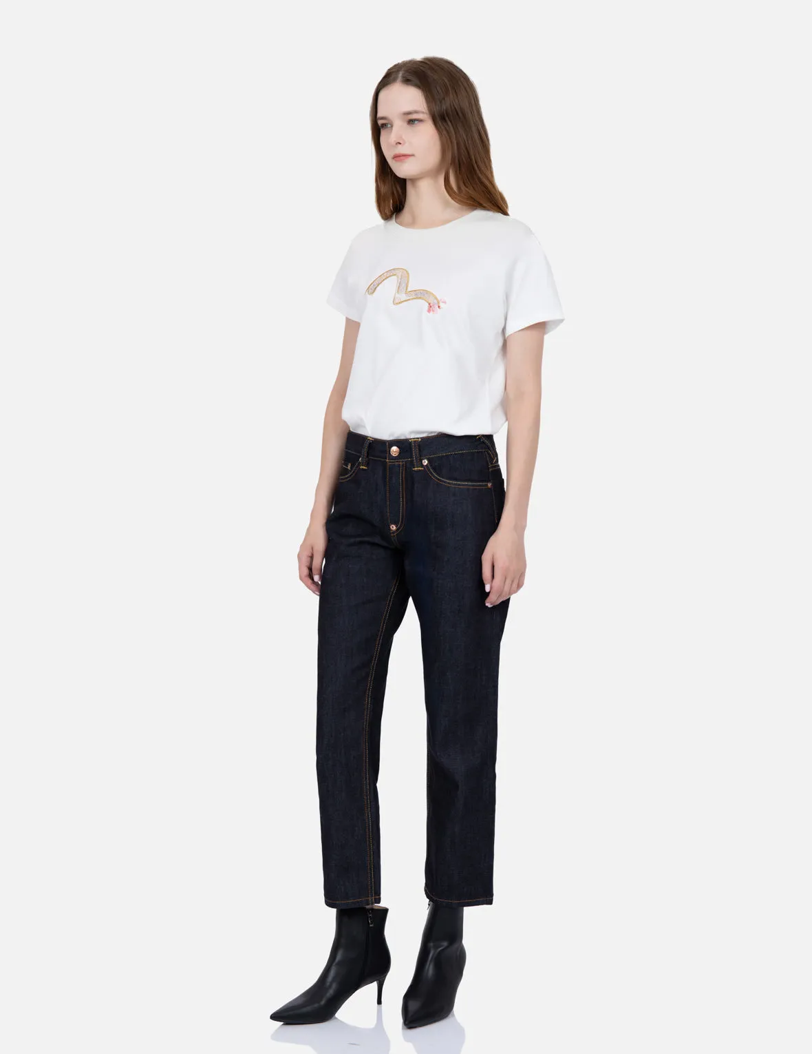 Brocade Daicock Insert Boyfriend Jeans