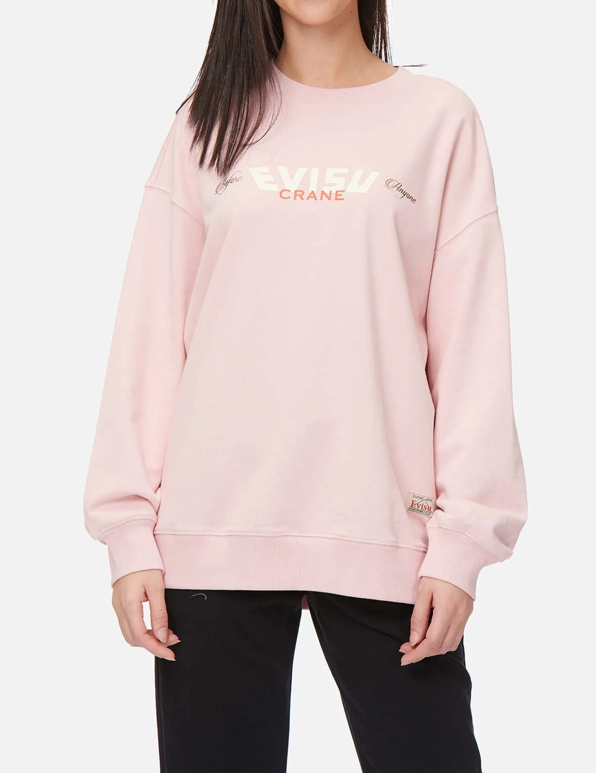 Brocade-patterned Kamon Appliqué Oversized Sweatshirt