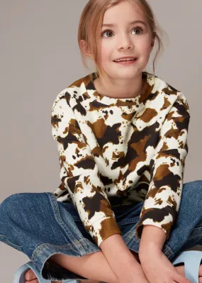 Brown Cow Print Sweatshirt