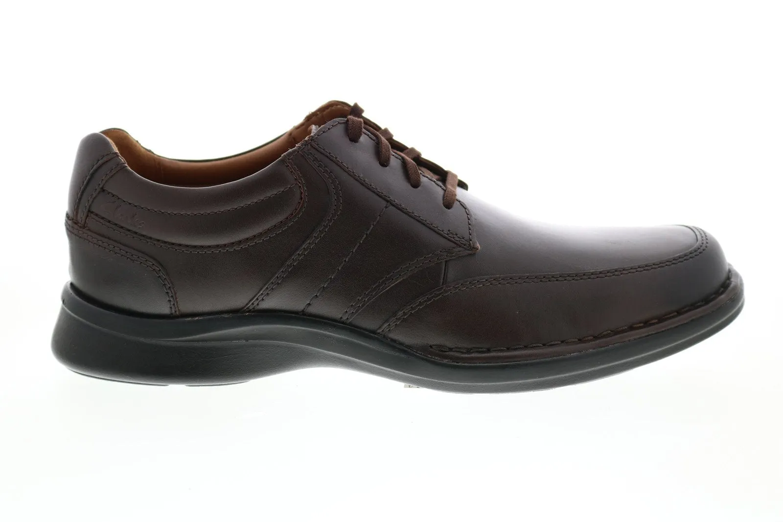 Brown Men's Lace-up Oxford Shoes with Plain Toe