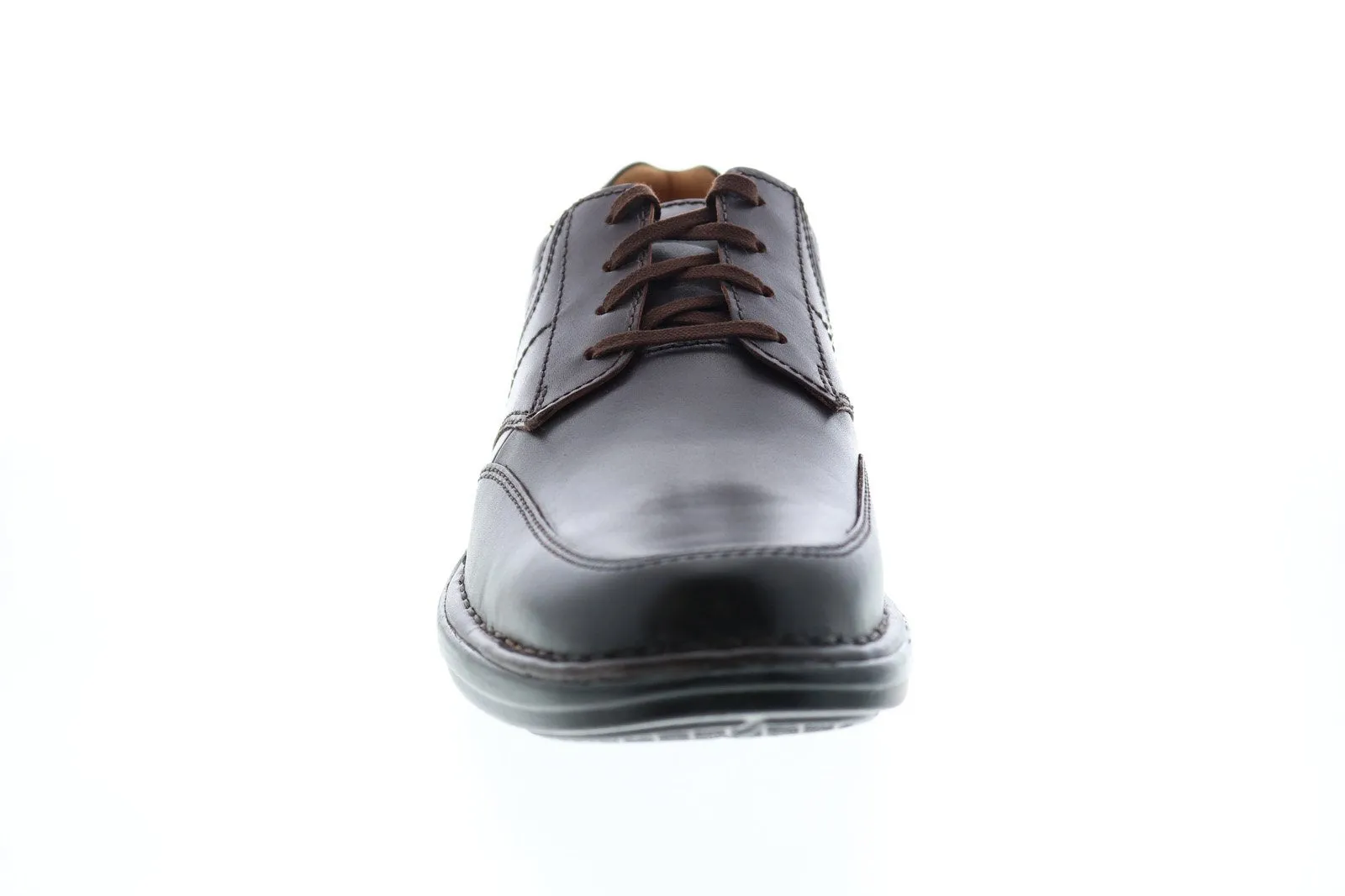 Brown Men's Lace-up Oxford Shoes with Plain Toe