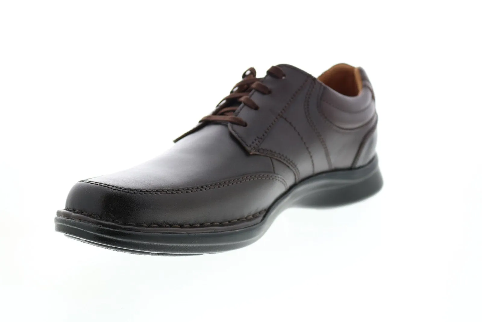 Brown Men's Lace-up Oxford Shoes with Plain Toe