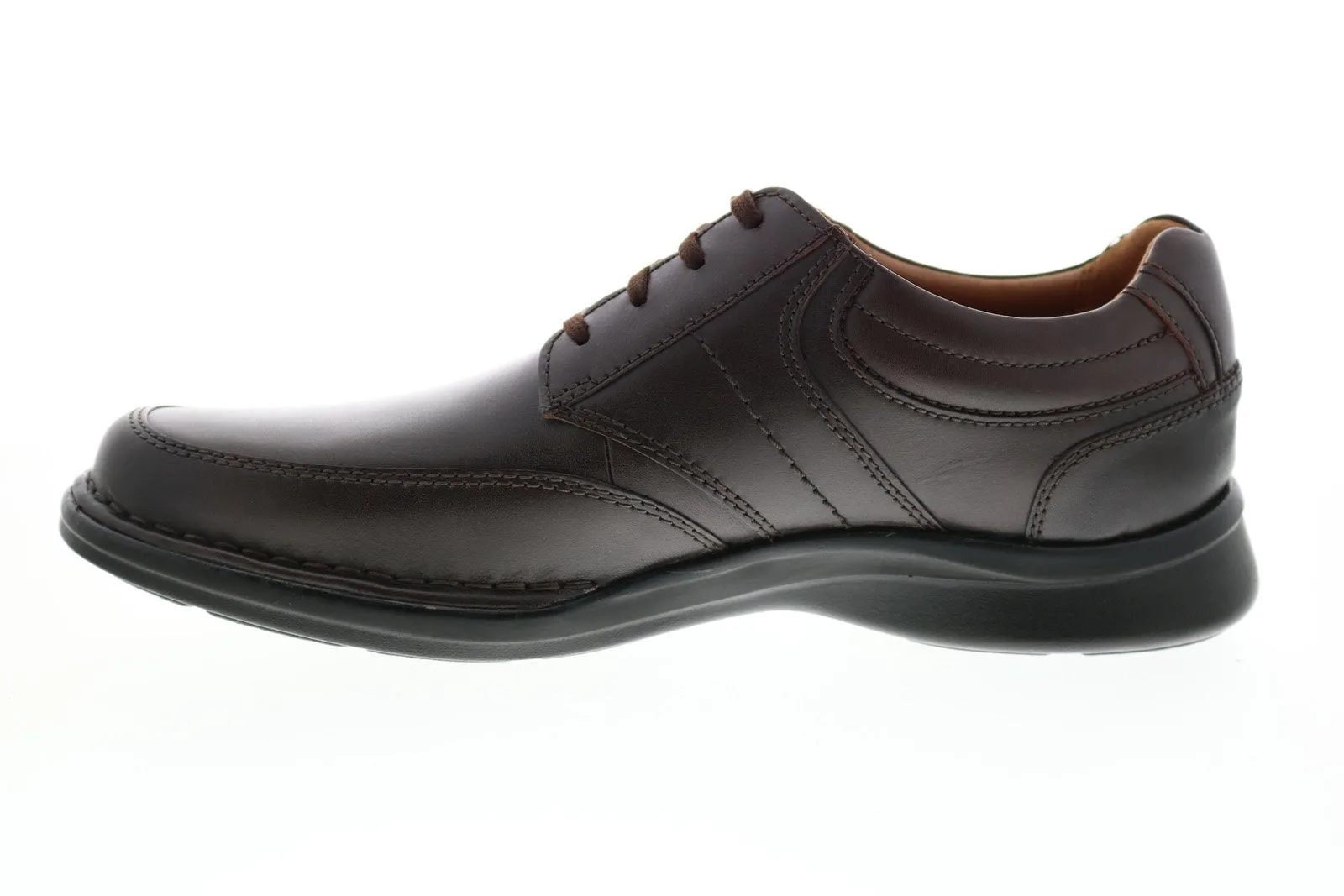 Brown Men's Lace-up Oxford Shoes with Plain Toe