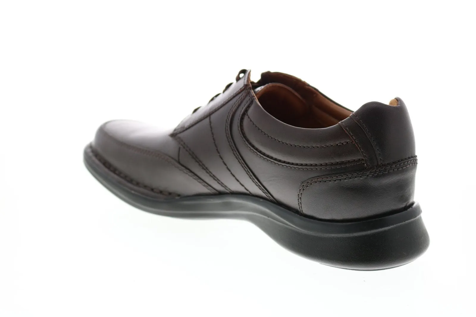 Brown Men's Lace-up Oxford Shoes with Plain Toe