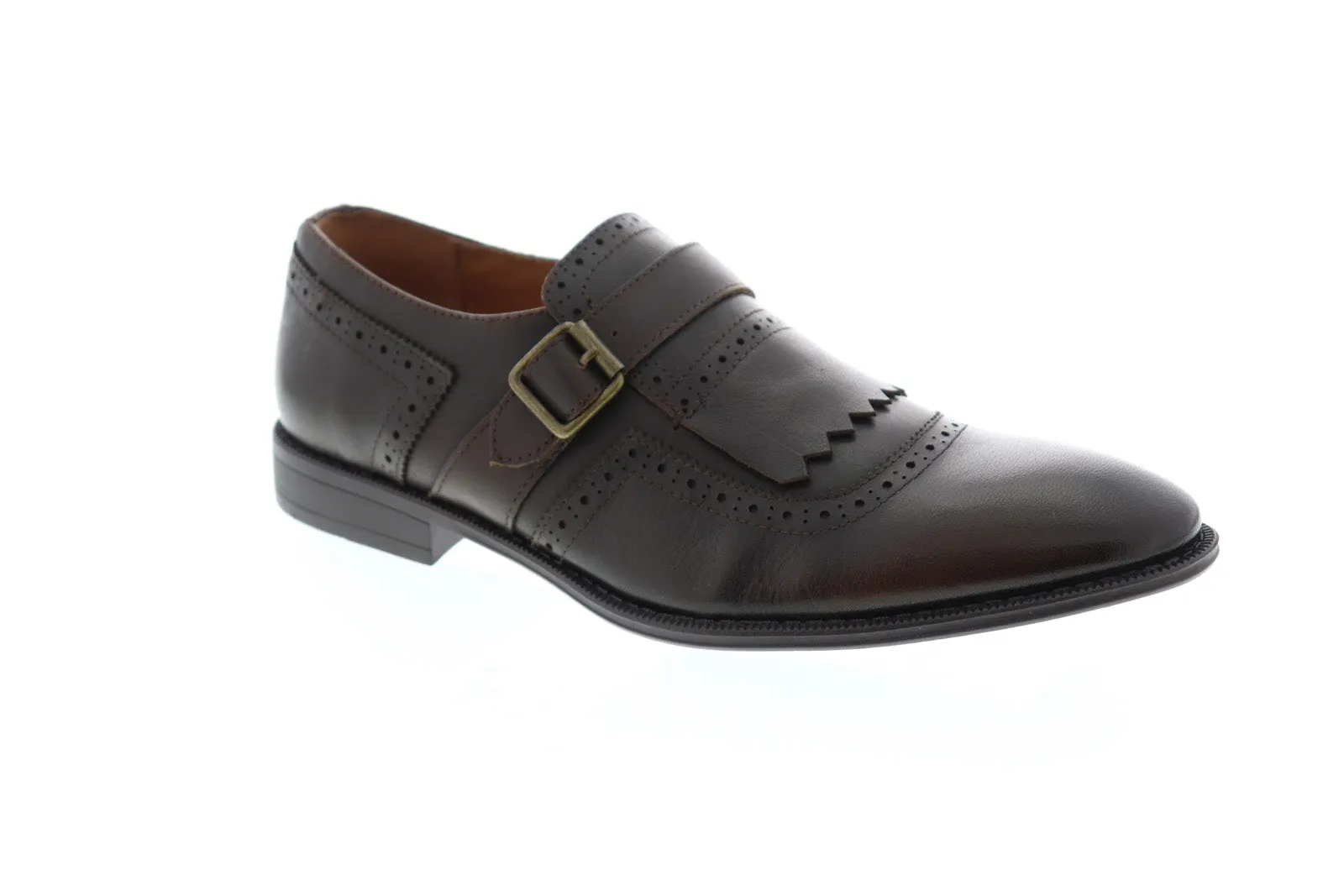 Brown Men's Monk Strap Oxford Shoes