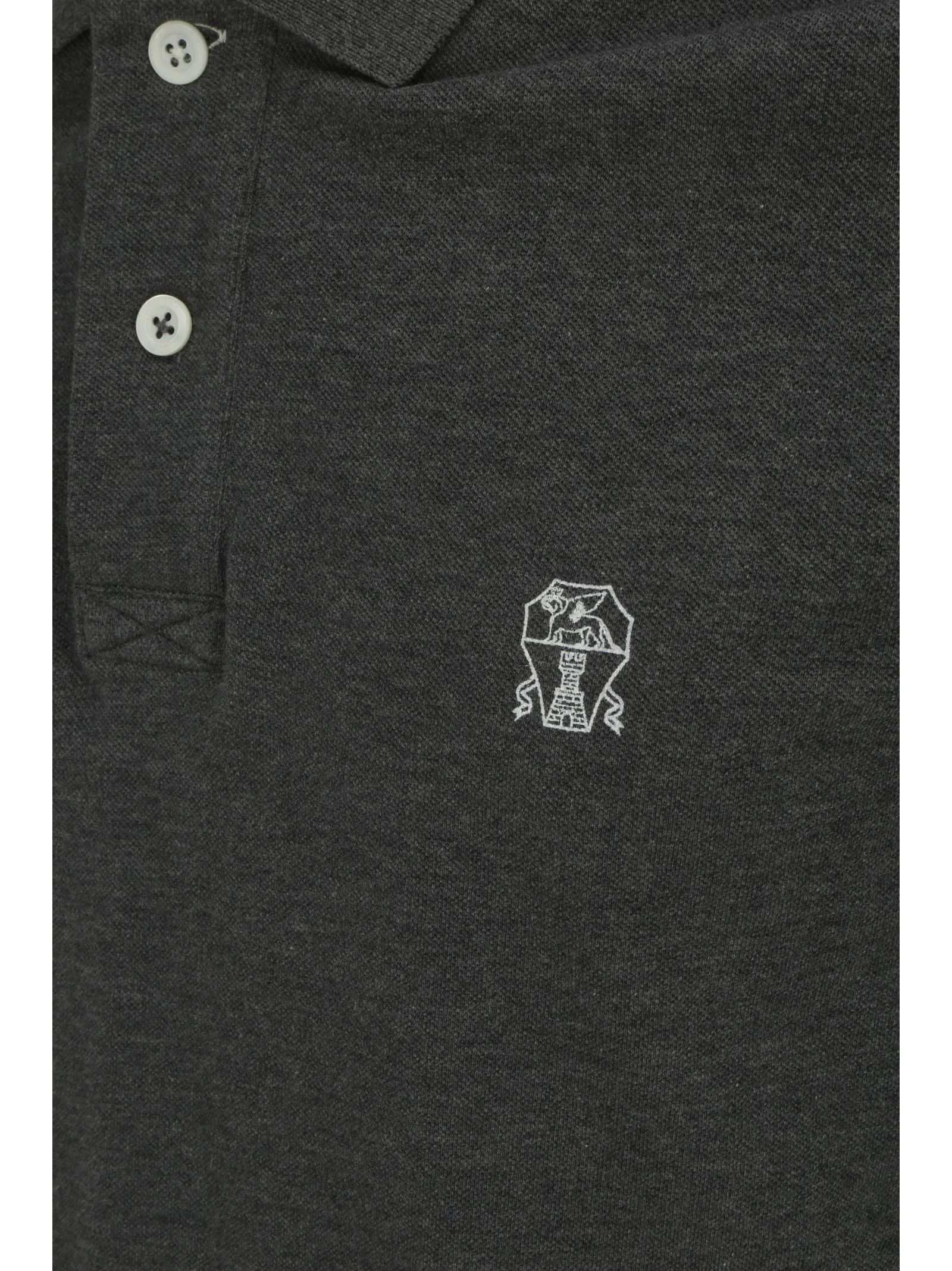 Logo Embroidered Polo Shirt by Brunello Cucinelli