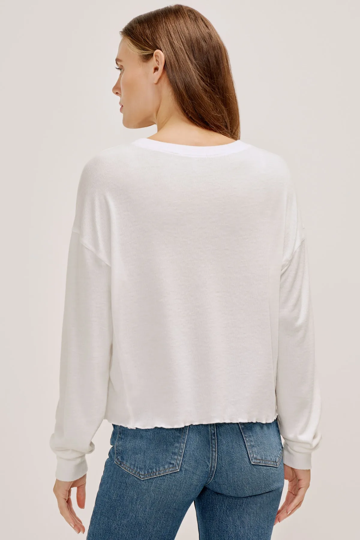 Brushed Drop Shoulder Long Sleeve Tee