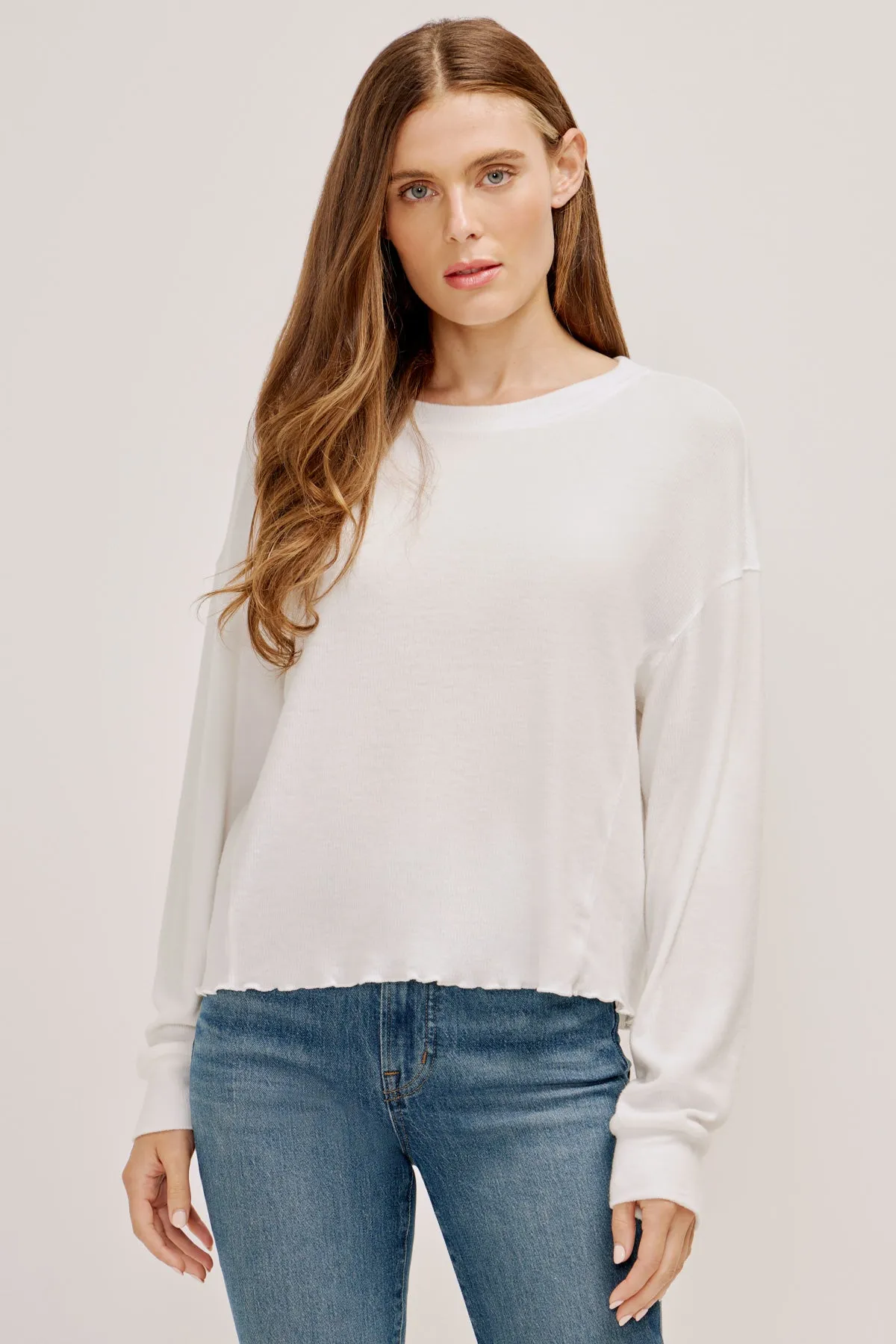 Brushed Drop Shoulder Long Sleeve Tee