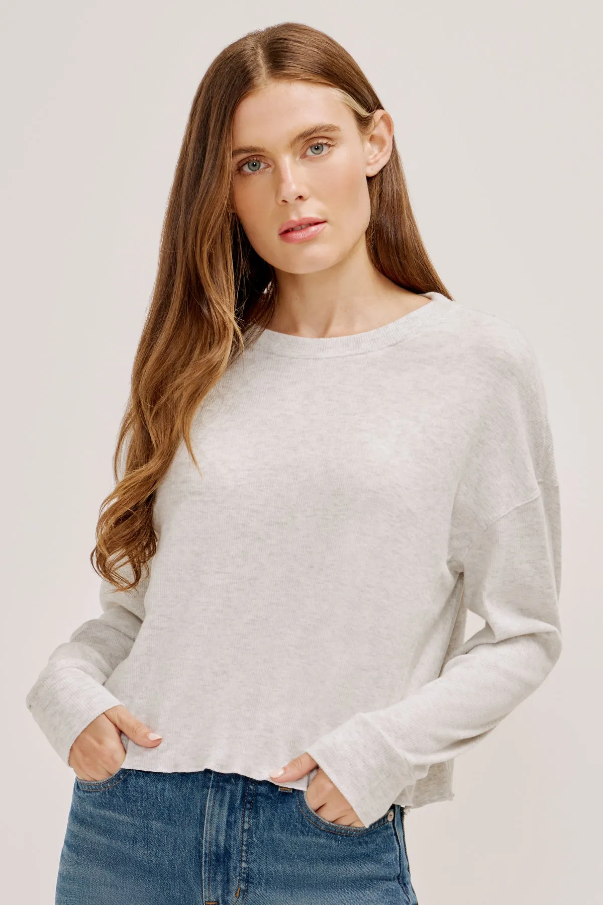 Brushed Drop Shoulder Long Sleeve Tee