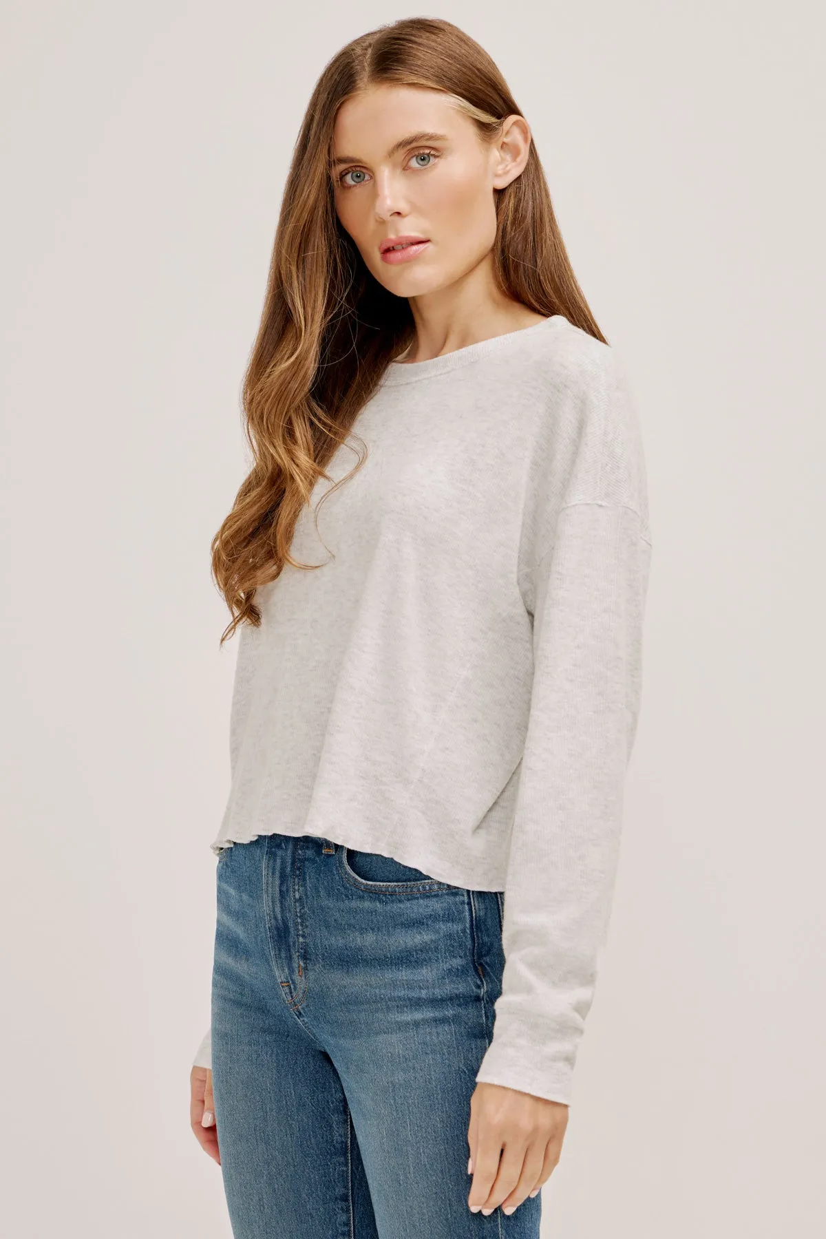 Brushed Drop Shoulder Long Sleeve Tee