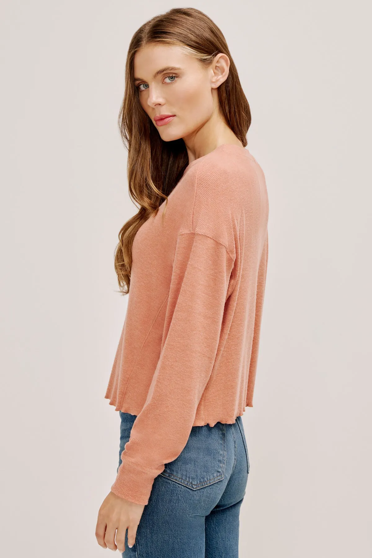 Brushed Drop Shoulder Long Sleeve Tee