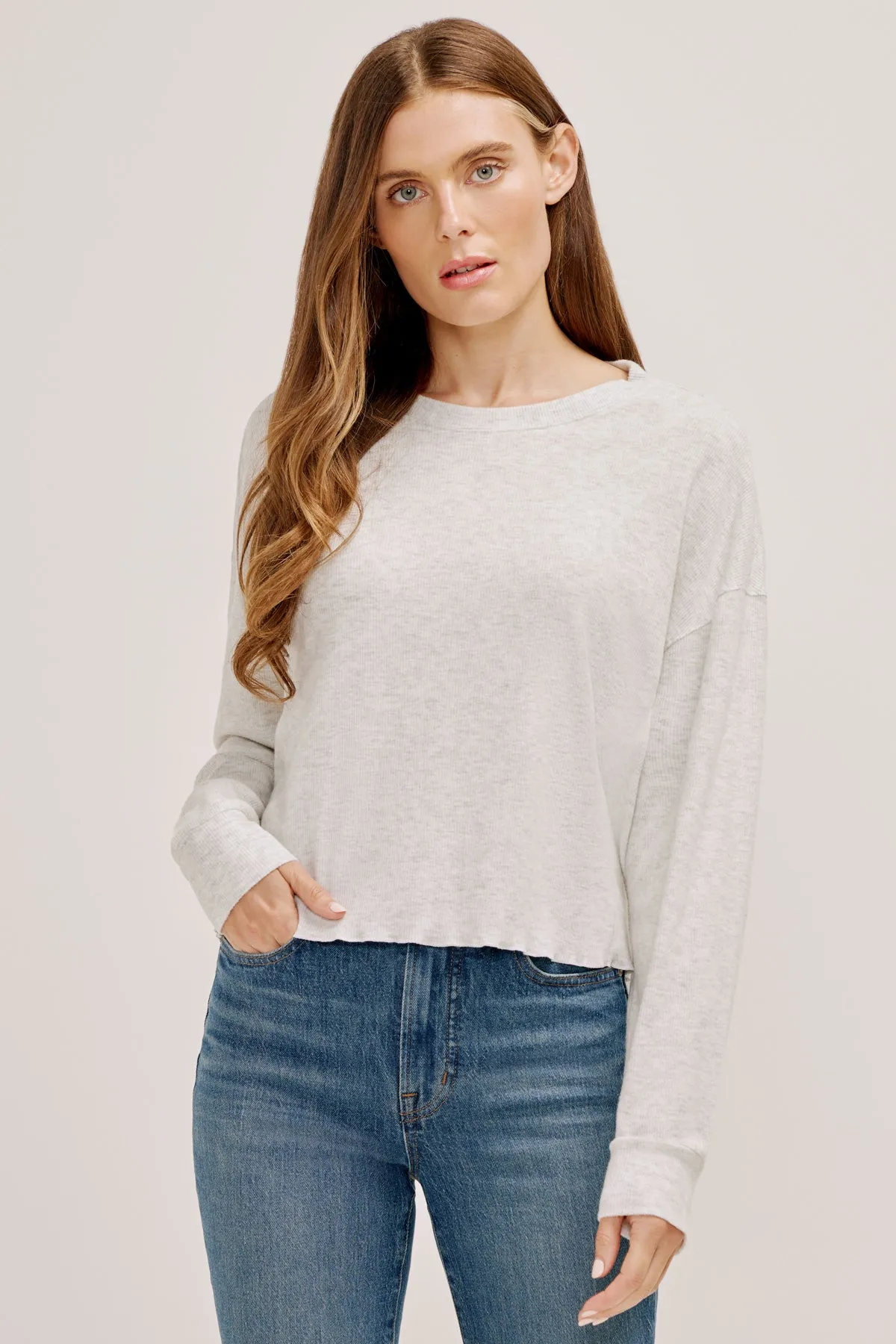 Brushed Drop Shoulder Long Sleeve Tee