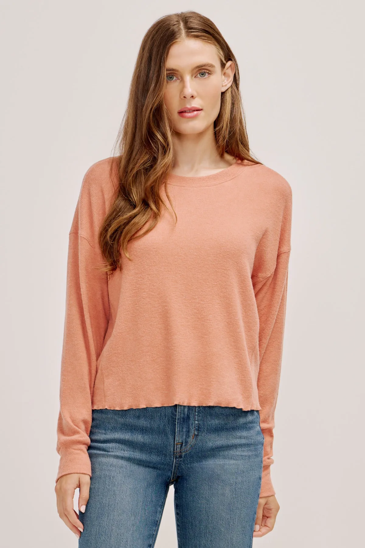 Brushed Drop Shoulder Long Sleeve Tee