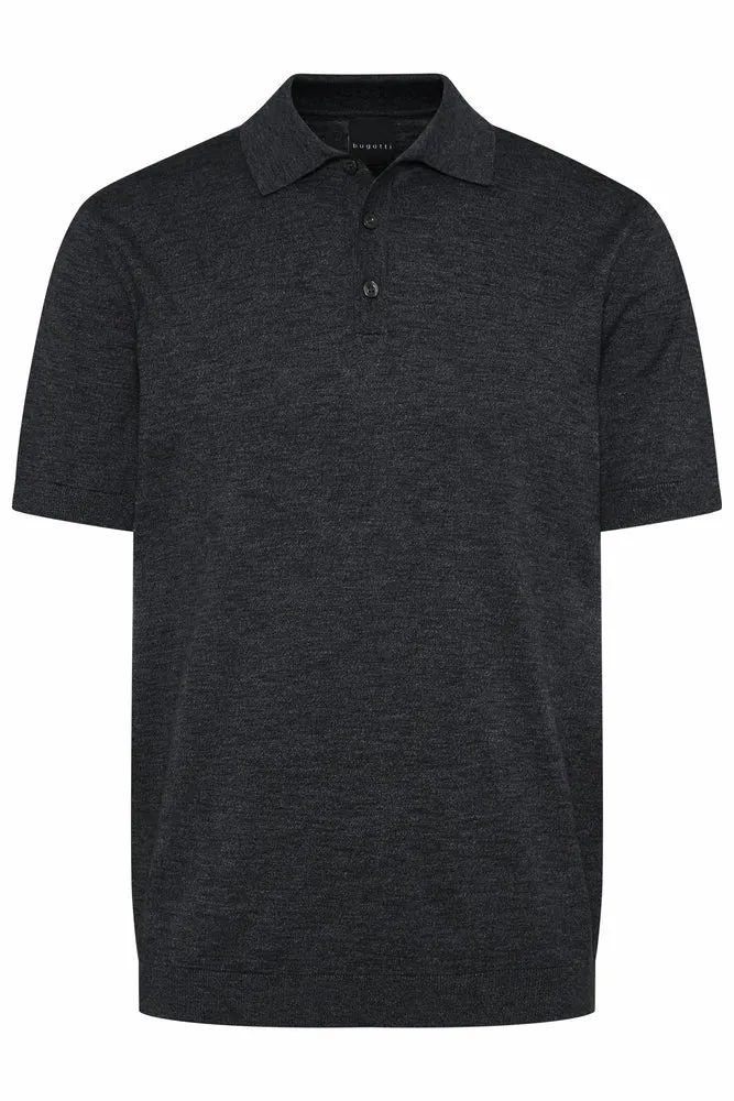 Bugatti 7100 SS Knit Polo Charcoal