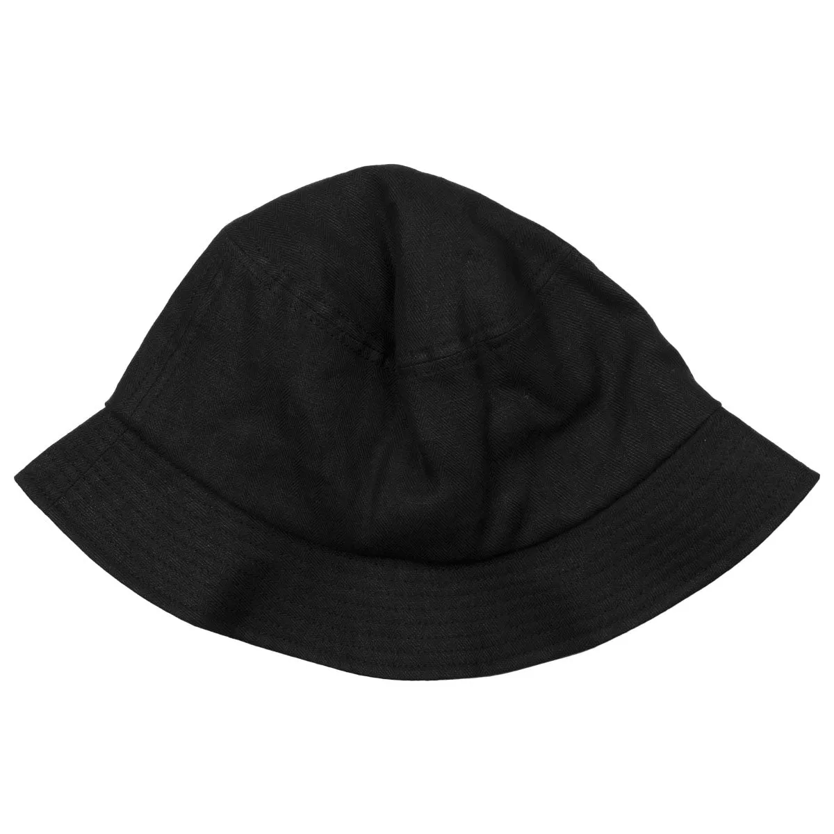 cableami black linen herringbone bucket hat