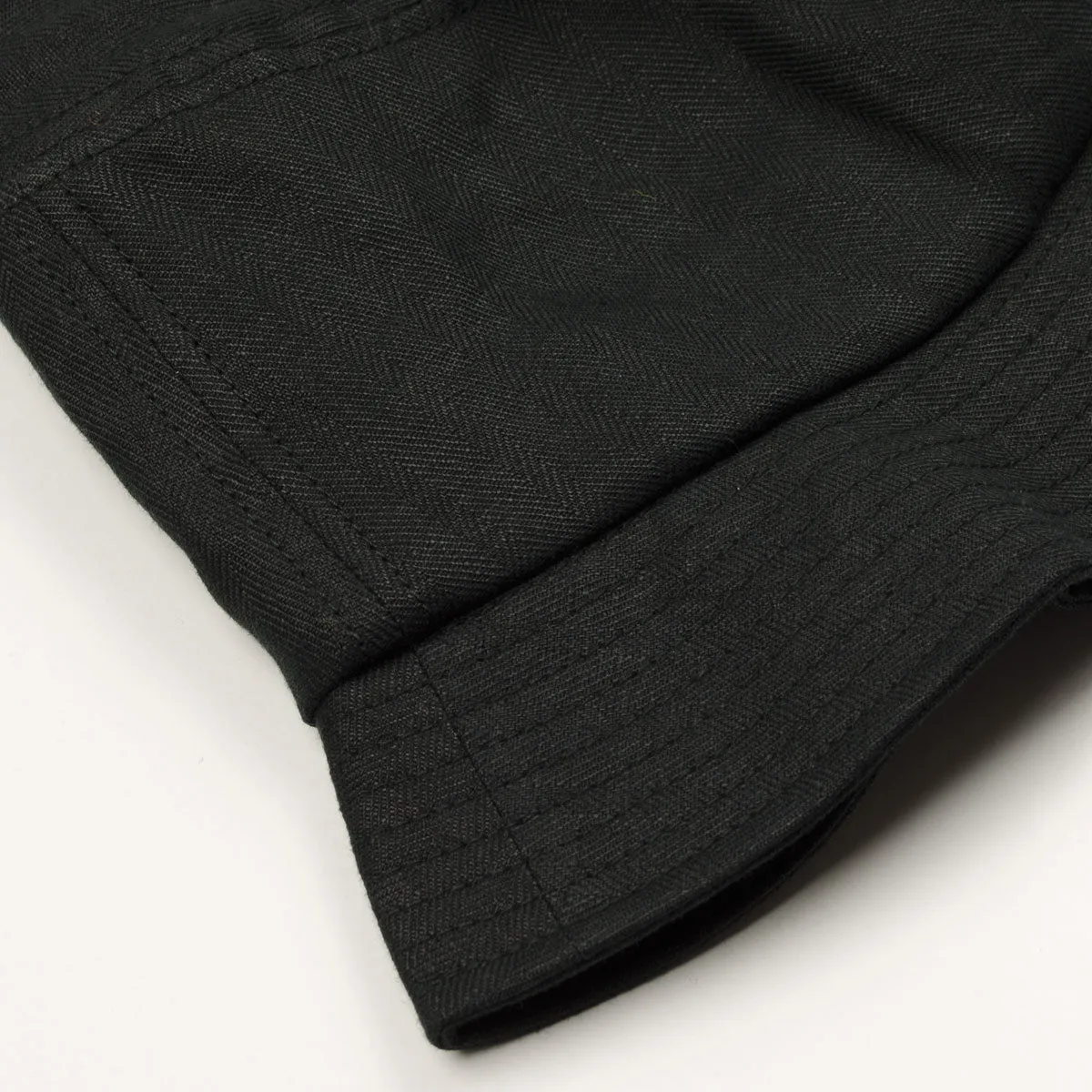 cableami black linen herringbone bucket hat