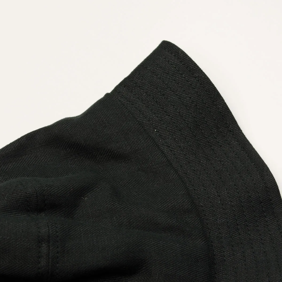 cableami black linen herringbone bucket hat