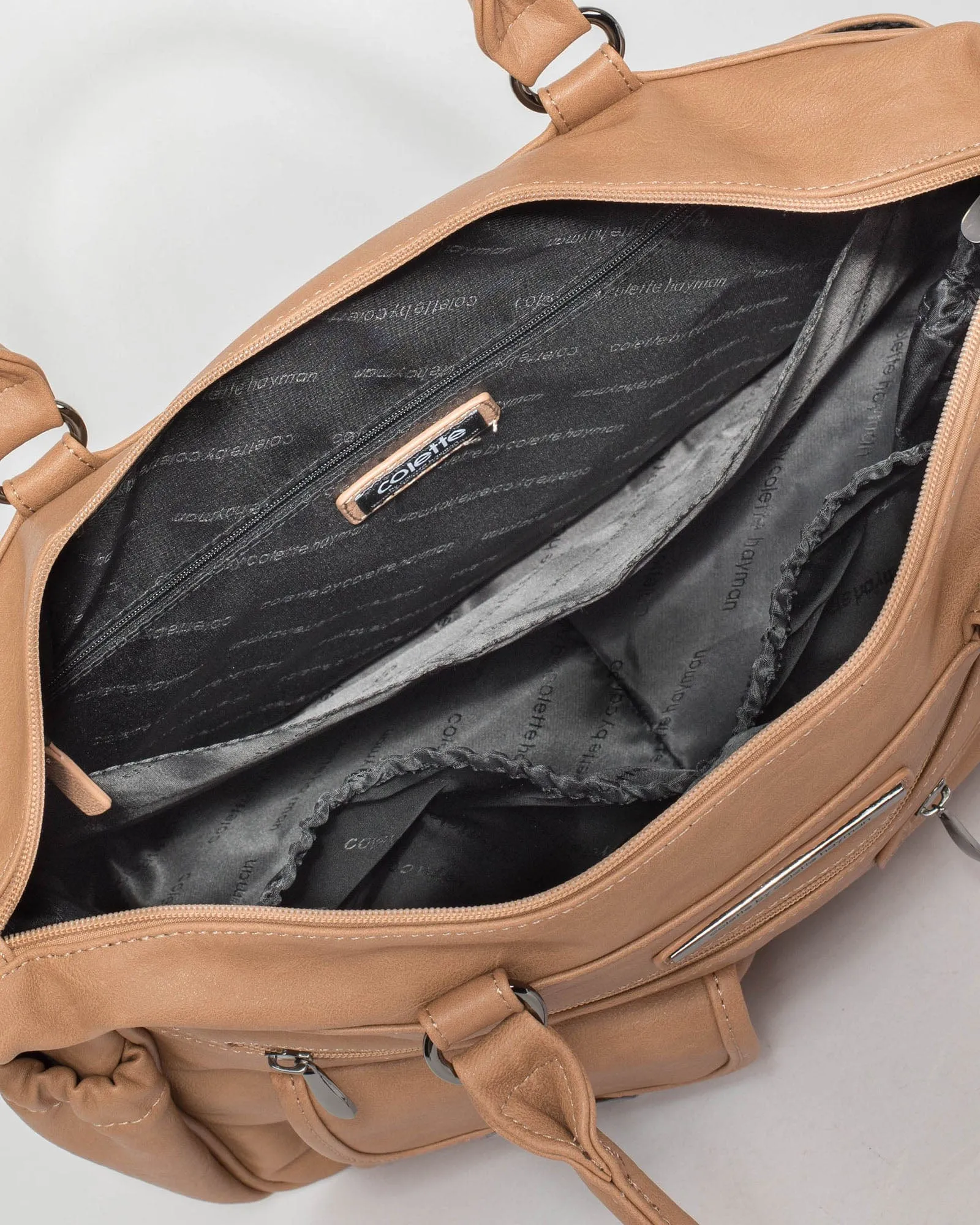 Caramel And Gunmetal Baby Bag