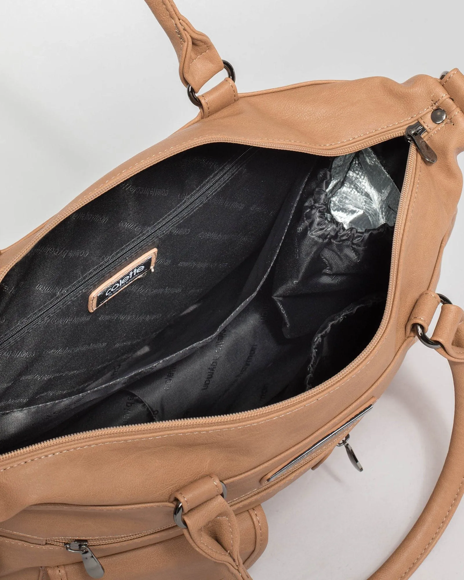 Caramel And Gunmetal Baby Bag