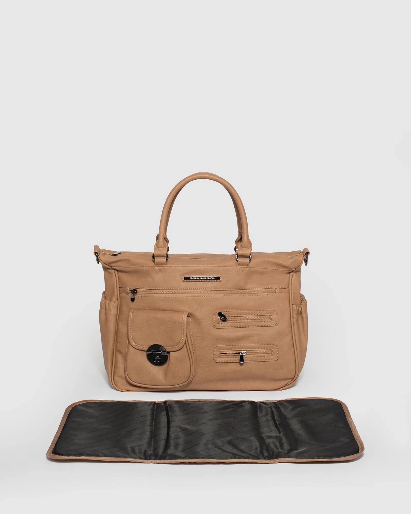 Caramel And Gunmetal Baby Bag